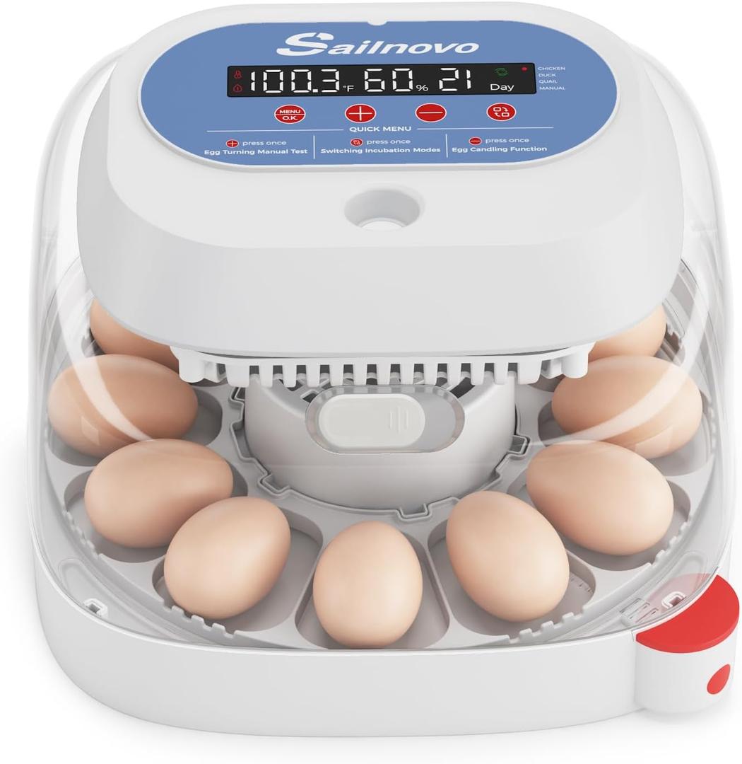 Sailnovo 12 Egg Incubators for Hatching Eggs with 4 Modes