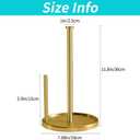 Paper Towel Holder Countertop, Standing Paper Roll Holder with Anti Slip Weighted Base, Stainless Steel Freestanding Paper Towel Holder for Kitchen, Gold