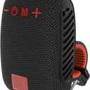 XUMIUZIY BT Speaker for Bike, BT Handlebar Speaker with FM Radio, Support Memory Card, Dual Pairing, Hands Call, Wire Less Speakers for Cycling, Hiking (Black)