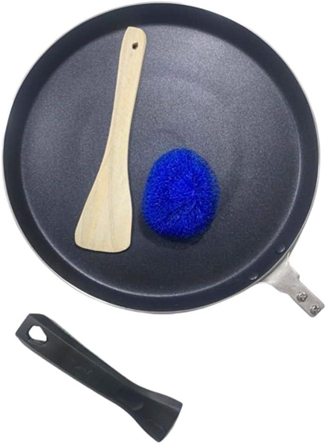 Satre Online and Marketing Aluminium Dosa Pan with Detachable Handel,Induction Base,Non Stick Pan,Fry Pan,Omlet Pan,Color-Black