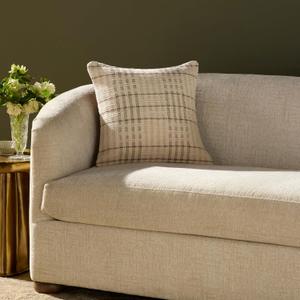 Loloi Chris Loves Julia Vinnie Collection PCJ0037 Ivory/Brown 18'' x 18'' Cover Only Pillow