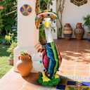 Porch Goose Statues + Porch Goose Outfits, 20" Large Durable Resin Goose Statue Decor with Fun Porch Goose Clothes, Mexican Sombrero Scarf Decorations DIY Indoor Outdoor Garden Patio Yard Lawn Gifts