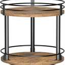 Lazy Susan Organizer 2 tier Rotating Spice Racks, Lazy Susan 360 Degree Turntable Spice Holder Rack for Cabinet and Kitchen Countertop, Rustic Brown (10.14"D x 10.14"W x 10.7"H)