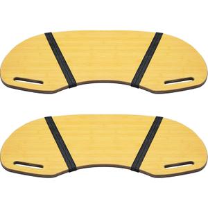 Thyle 2 Pcs Wood Curved Lap Desk - 30.5'' x 12.5'' Lap Table with Handles,Wooden Board Curved Keyboard Tray for Laptop Computer & Mouse
