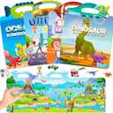 4 Set Reusable Sticker Book for Toddler Age 3-4, Quiet Sticker Books, Activity Books for Kids Ages 2+ Boy Girl Birthday Gifts