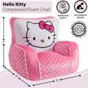Idea Nuova Sanrio Hello Kitty Kids Foam Filled Bean Bag Chair, Soft Plush Character Lounge Seat for Bedroom or Playroom, 29" W x 28" D x 22" H