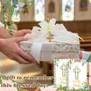 Resurhang 12 Sets 24 Pcs First Communion Notebook Christian Gifts 5.5 x 4.3'' God Bless Spiral Notebook Ballpoint Pens for First Holy Communion Religious Souvenir Baptism Church Accessories