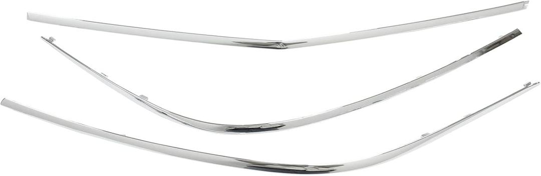 NewYall Chrome Front Lower Bumper Center and Side Left Right Trim Molding for Mercedes S350 2012-2013, S400/S550/S600/S65 AMG 2010-2013, S63 AMG 2010