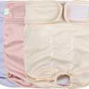 wegreeco Washable Reusable Premium Dog Diapers, Pack of 3, Small Dog Puppy & Doggy Diapers Female, Dog Period Panties Diapers Female in Heat Medium, Purple, Yellow, Pink