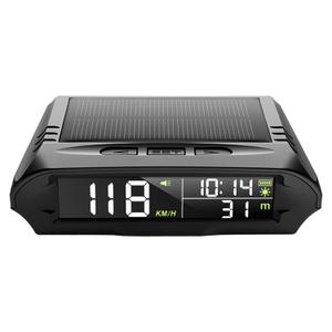 Wireless Heads Up Display for Cars Solar GPS Digital Speedometer with LCD Screen Overspeed Alarm KMH/MPH Time/Altitude/Temperature/Speed Display, Vibration Wake-Up, Auto-Brightness Adjustment