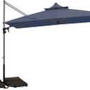 Patio Umbrella, Rectangle Outdoor Cantilever Umbrella, Aluminum Offset Umbrella with Champagne Frame for Pool Deck Garden Outdoor shade for Garden Deck Pool Patio, Beige(Weighted Base Not Include)