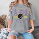 Oversized Football Shirts Women Game Day Tshirt Football Outfits Team Fan Gifts Tee Tops (Gray, XL)
