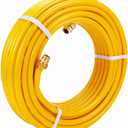 CSST Corrugated Stainless Steel Tubing 100 Ft 3/4" Flexible Natural Gas Line Pipe Propane Conversion Kit Grill Hose with Male Adapter Fittings