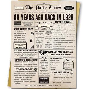 3 x Funny 98th Birthday Card Gifts for Him Her Men Women, Retro Design, 10.6 x 7.9 inches