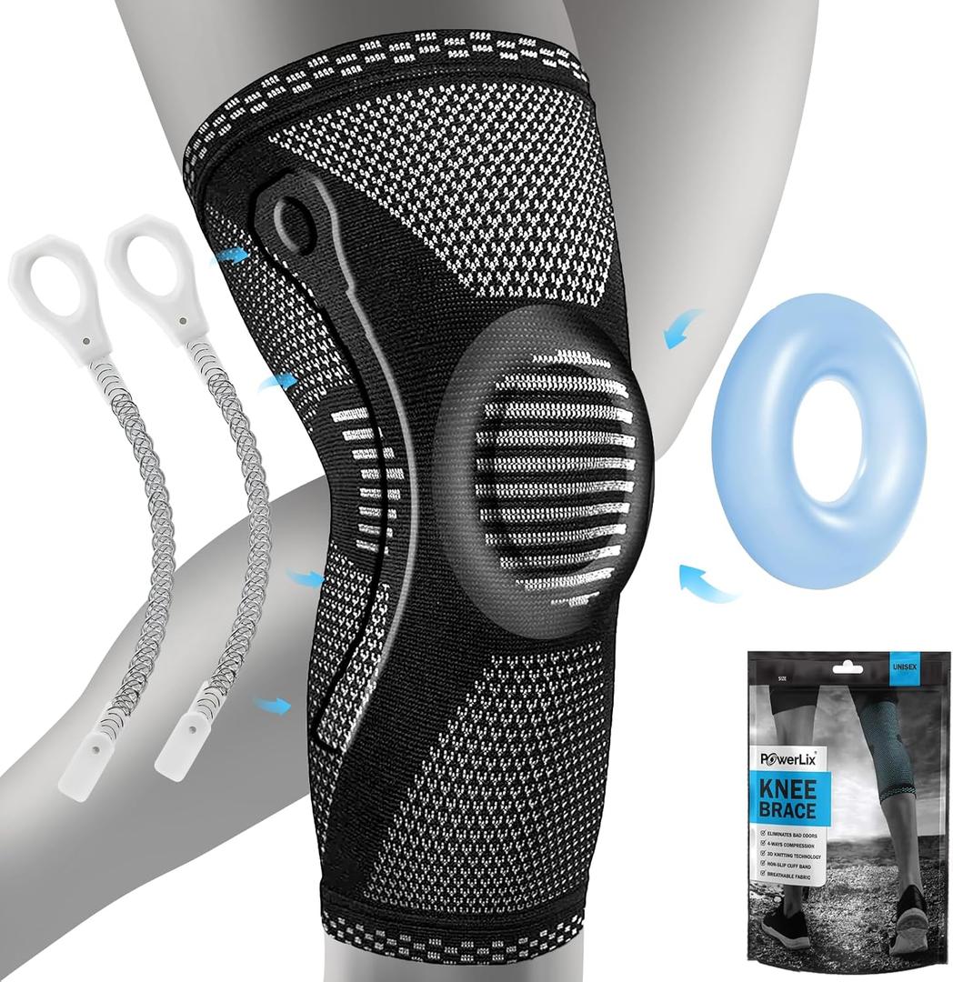 POWERLIX Knee Brace with Support and Pad for Pain Relief, Medical Knee Support, Compression Knee Sleeve for for Men & Women Knee Support for Running, Basketball, Volleyball Small