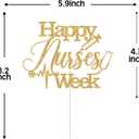 Happy Nurses Week Cake Topper, National Nurses Week Cake Decor, Thank You Nurses - We Appreciate You Decor, Nursing School Party Decorations Gold Glitter