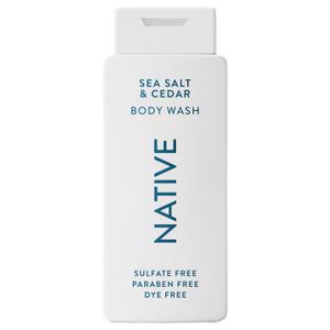 Native Body Wash Contains Naturally Derived Ingredients | For Women & Men, Sulfate, Paraben, & Dye Free Leaving Skin Soft and Hydrating | Sea Salt & Cedar 18 oz