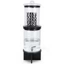 3 Gallon All Glass Gravity-Fed Water Purifier, Countertop Water Filtration System with Wooden Stand, for Home, Emergency & Outdoor Survival