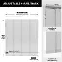Lazblinds Adjustable Panel Track Blinds, Light Filtering Grey, 82.63 inches x 96 inches