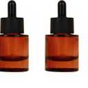 QUUPY, 2Pcs 30ML/1OZ Amber Glass Dropper Bottles Empty Thick Glass Bottle with Eye Droppers Refillable Glass Dropper Essential Oil Bottle Cosmetic Containers