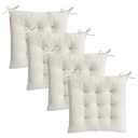 MissSoul Set of 4 Chair Cushions for Dining Chairs with Ties, Indoor Non-Slip Kitchen Chair Pad and Dining Room Seat Cushion Mat for Office Living Room Outdoor 15.5" - Ivory