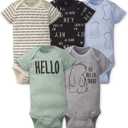Gerber Baby Boys' 5-pack Variety Onesies Bodysuits (6-9 Months, Hello Bear)