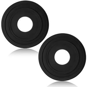 Cunno 2 Pieces Lighting PU Ceiling Medallion Ceiling Fan Cover Plate Medallion for Home Light Fixtures Trim, 12 Inch Od x 3.5 Inch ID(Black)