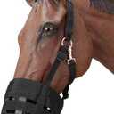 Grazing Muzzle, Horse Grazing Muzzle with Halter, Easy Breathe Comfort Lined Grazing Muzzle, Full Adjustable Horse Grazing Muzzle with Chin Neck Pads for Comfort Black Medium Size One Size