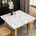 Fanfanwin 2 Pcs 36x36 Inch Wildflower Square Fitted Tablecloth with Elastic Edge Card Table Waterproof Wipeable Floral Table Cover for Indoor, Picnic, Kitchen, Dinner, Wedding, Birthday