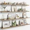 FLYJOE Floating Picture Ledge Shelves for Wall Set of 4, 48 Inch Wall Shelves with Lip Long Large Nursery Book Shelf for Toys Storage Kids Bookshelf Wall Mounted Living Room Bedroom Decor Frames