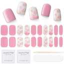 Semi Cured Gel Nail Strips|Works with Any UV/LED Lamps|20 Pcs Gel Nail Stickers|Long-Lasting Two Weeks and Easy to Apply & Remove|Rose Language, Pack of 10