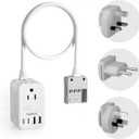 TESSAN 220 to 110 Voltage Converter US to Europe, International Travel Power Adapter with 4 USB Ports(2 USB C), 2 AC and EU/UK/AU Plug Universal Power Converter Adapter Combo, Step Down Transformer