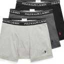 POLO RALPH LAUREN Men's Classic Fit Cotton Boxer Briefs, Trunks & Long Leg Boxer Briefs, 3 Pack (Medium, Andover Heather/Madison Heather/Black)
