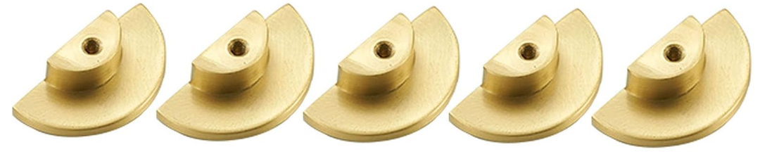 Solid Brass Dresser Drawer Pulls Semicircle Drawer Knobs Cabinet Dresser Drawer Pulls Handles Modern Furniture Hardware for Kitchen Bathroom (Golden 10pack)