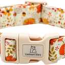Lionheart Glory Adjustable Heavy Duty X-Small Dog Collar for Halloween (Pumpkin and Flower), Pack Of 3