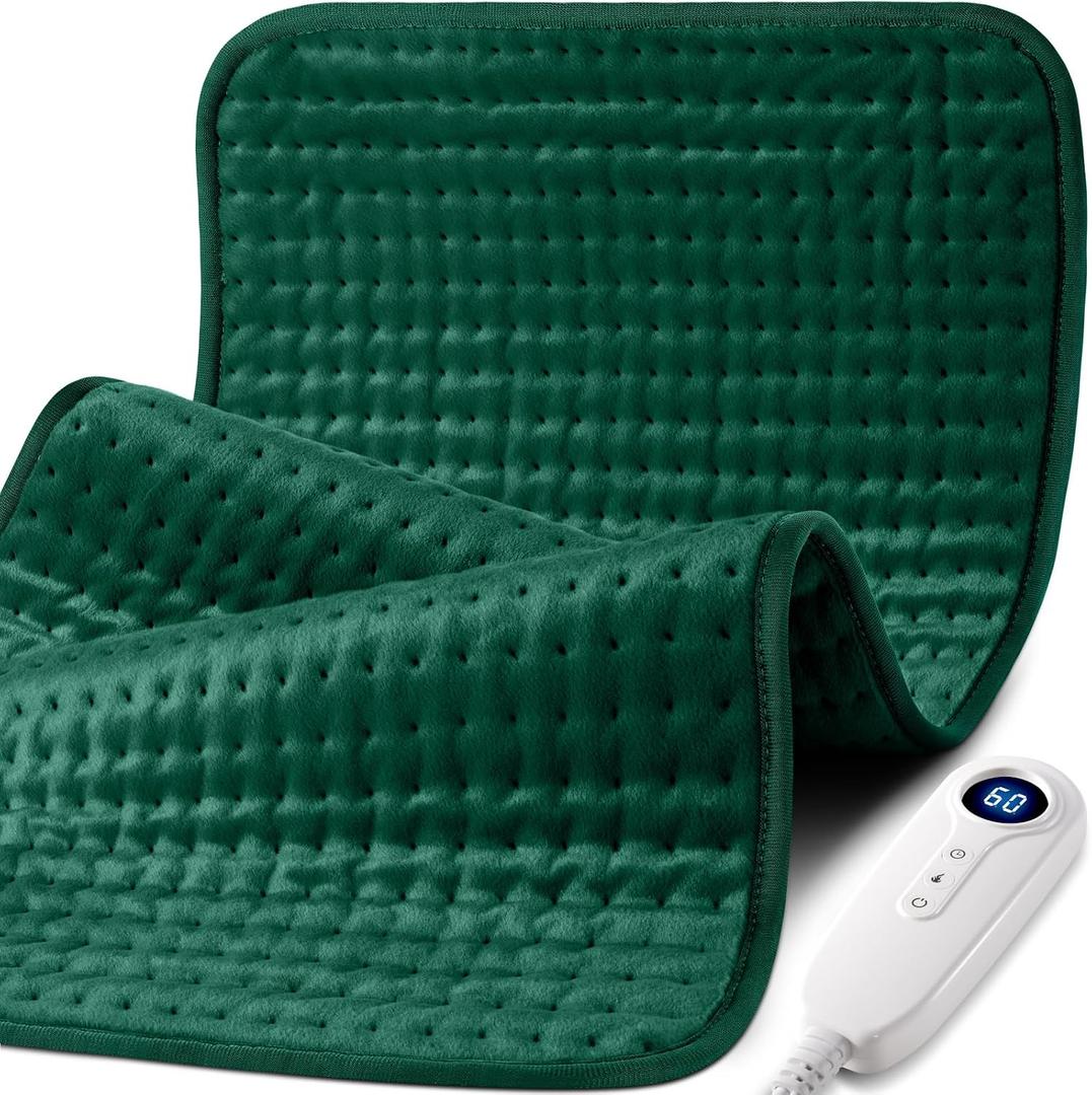 XXXL Heating Pad for Back Pain Relief & Period Cramps, Electric Extra Large Heating Pads for Women Legs Knee Feet Neck and Shoulders, 17x33 Oversized Full Body Heat Pad, Gifts for Women Mom Men Dad (Dark Green)