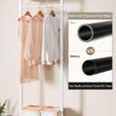 YMYNY Coat Rack Wall Mounted, 70.87H Clothes Garment Rack, Freestanding Tall Closet Organizer,Industrial Clothes Stand for Entryway Hallway Bedroom White UHGR003W