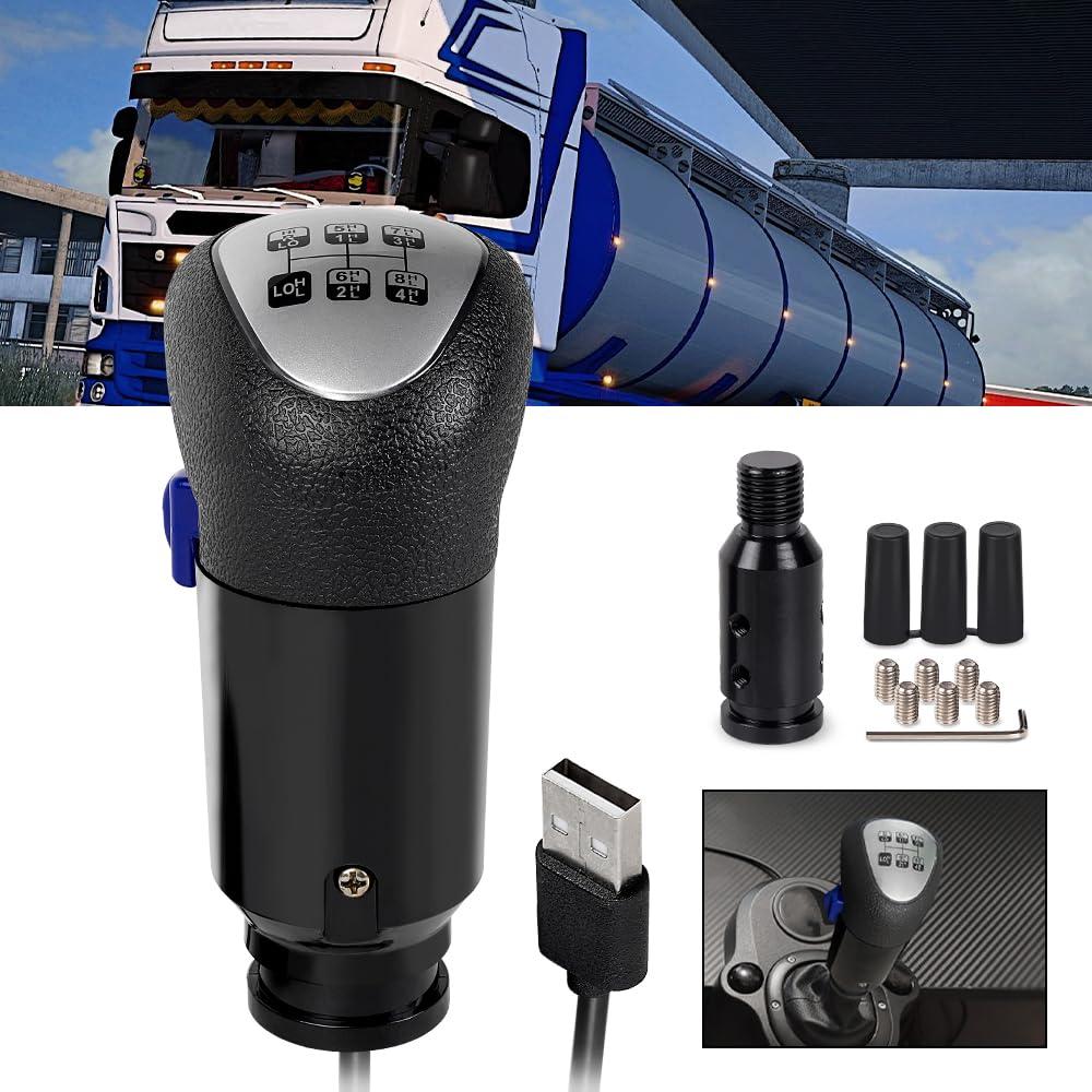 RASTP USB American Truck Simulator Shifter, Gearshift Knob for ATS & ETS2 Games Compatible with Logitech G27 G29 G920 Thrustmaster TH8A Fanatec SQ, PC Sim Racing Shifter (Style 3)