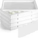 Tioncy 4 Pcs Pizza Dough Proofing Box Dough Container Stackable Trays with Lids Pizza Storage Container Collapsible for Storage Safekeeping, 25.98'' x 17.91'' x 3.23'', 4 Trays and 1 Covers