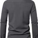 OYOANGLE Men's Long Sleeve Dress Shirts Regular Fit Business Casual Button Down Shirt with Pockets (XL)