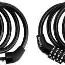Bike Cable Lock,2Pack,4-Digit,4ft Long Resettable Combination High Security Bicycle Lock for Scooter, Vinyl-Coated Anti-Theft 5/16 in Diameter