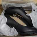 Clarks Women's Adriel Viola Dress Pump, Black Leather, 6.5 Wide