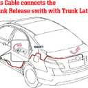 Trunk Latch Cable Compatible for Toyota Camry 2007-2011 Latch Release Cable Connect with Trunk Switch Luggage Door Lock Control Cable
