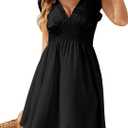 Blooming Jelly Womens Swimsuit Coverup Bathing Suit Cover Up Ruffle Sleeve V Neck Swim Cover Up Summer Beach Dress (Medium, Black)