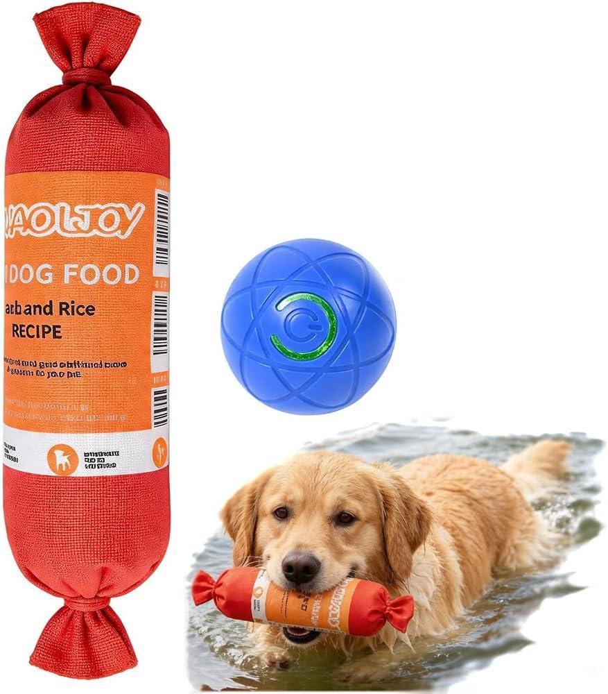 Pool Dog Toys Floating Outdoor Water Toys for Dogs with Electric Ball Rechargeable Vibration Teeth Cleaning Interactive Toy for Small Medium Dogs Cats Puppy Kitten Red Orange