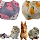 2PCS Squirrel Diapers, Reusable Diapers for Hamster, Fancy Rat, Groundhog, Small Pet (Purple, M, Count, 1)