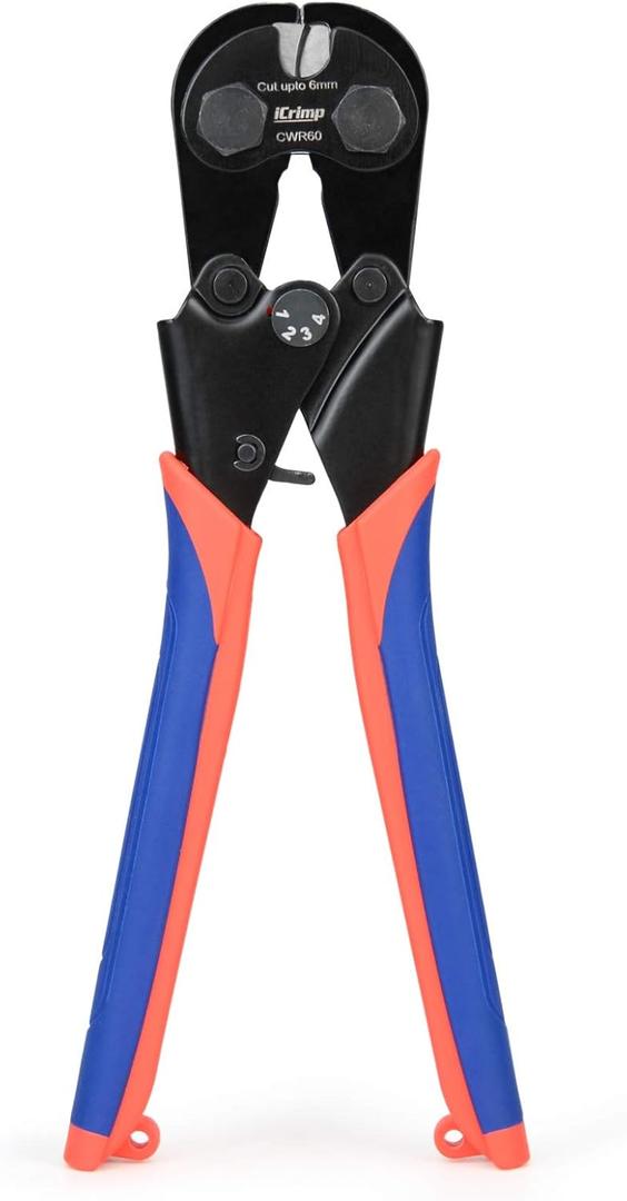iCrimp Wire Rope Cutter for up to 6mm Rope, Bicycle & Aircraft Cable, Copper & Piano Wire (CWR60)