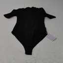 MANGOPOP Womens Mock Turtle Neck Bodysuits Half Elbow Short 3/4 Sleeve Bodysuit for Going Out, XS