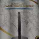 Homeries Marble Paper Towel Holder  Deluxe Upright Towel Dispenser for Kitchen Countertop, Cabinet & Bathrooms  Non Steel & Non Plastic Design  Heavy Duty, Solid Paper Towel Holder Stand (Gray)