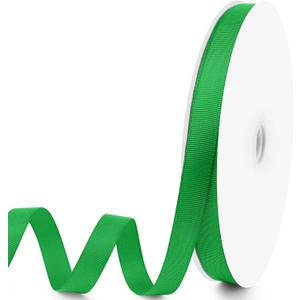5/8" X 100 Yards Green Grosgrain Ribbon, Premium Grosgrain Ribbon for Sewing, Gift Wrapping, Bow Making, Wedding Decor, Wrapping and More (Green)